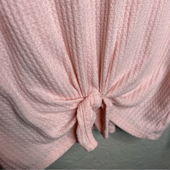 BNWOT Abercrombie Kids Pink Long Sleeve Waffle Knit Top - Picture 7 of 7